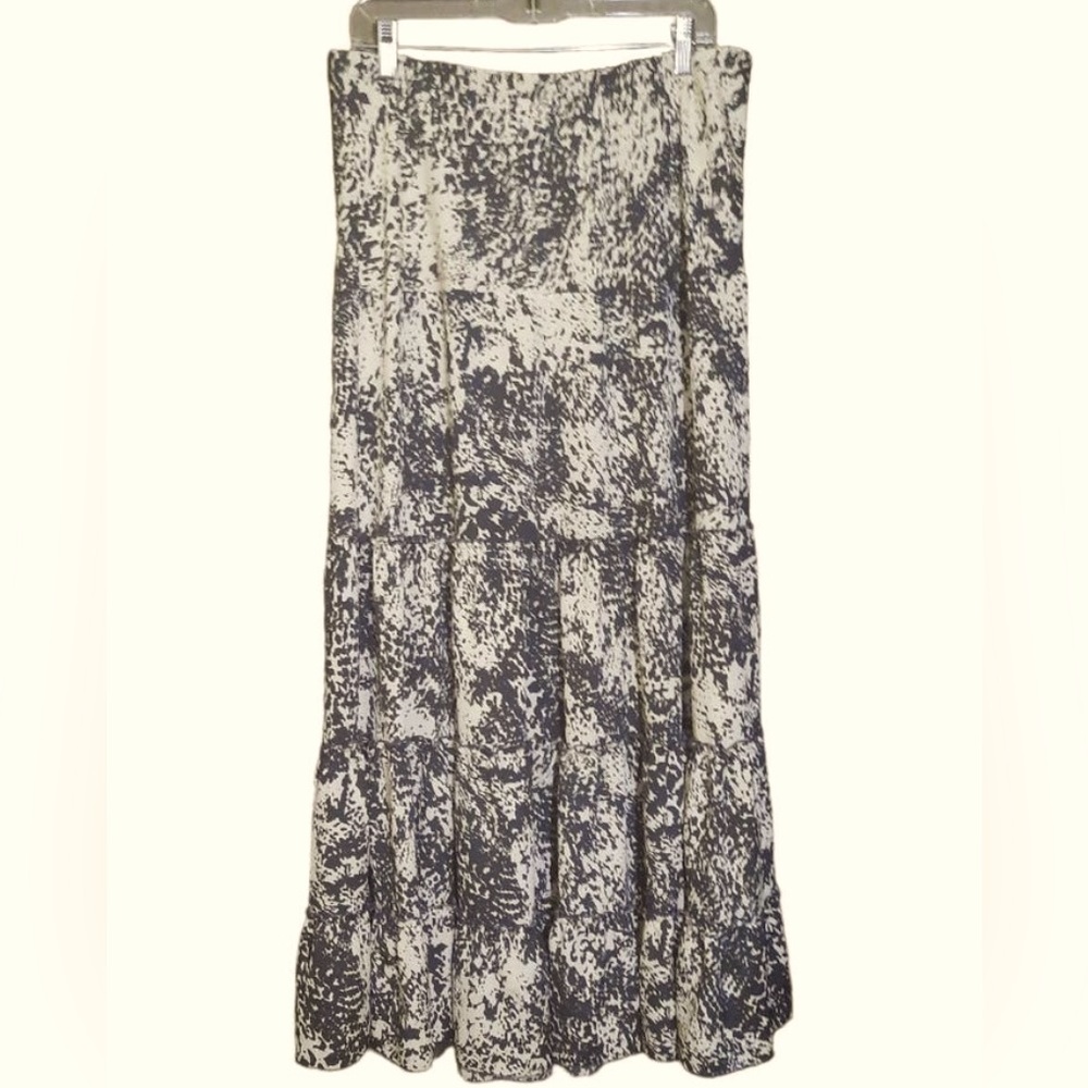 CAbi Saunter Print Skirt Prairie Boho Ruffle Maxi skirt/dress